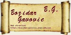 Božidar Gavović vizit kartica